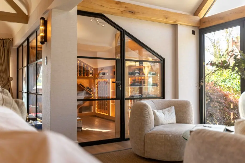 YES Steel Look internal wine room doors